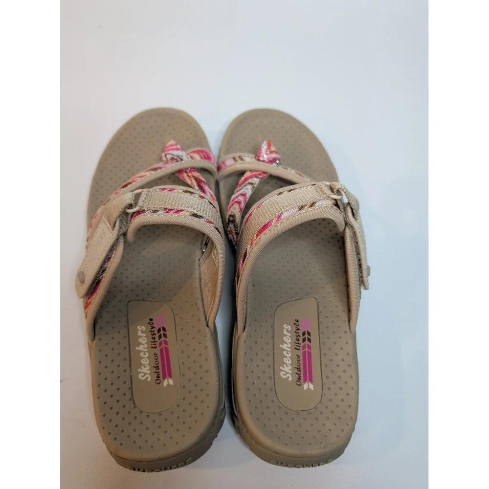 Skechers Outdoor Lifestyle Womens Sandals Beige Pink‎ Adjustable Comfort 7
